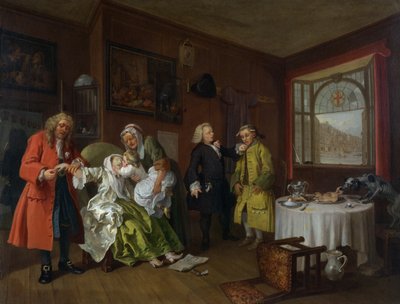 Matrimonio a la moda: 6, La muerte de la dama de William Hogarth